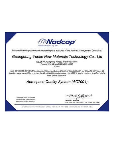 NADCAP Aviation Quality System Certification